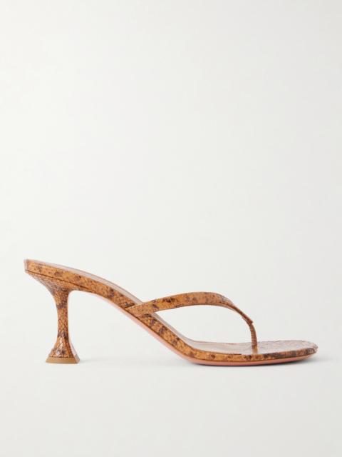 Amina Muaddi Juliette 70 Snake-effect Leather Thong Sandals