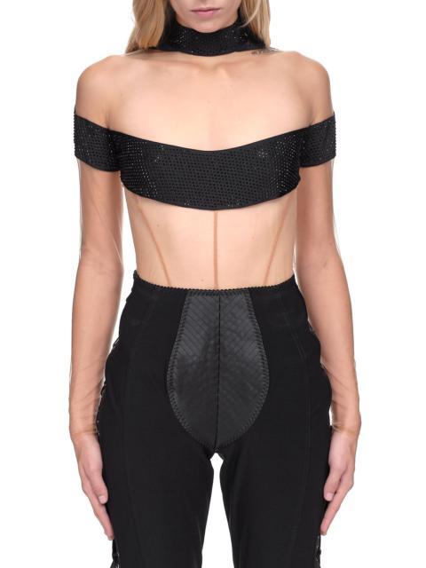 MUGLER Illusion Neckline Bodysuit