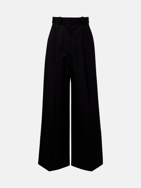 BALENCIAGA Cotton twill wide-leg pants