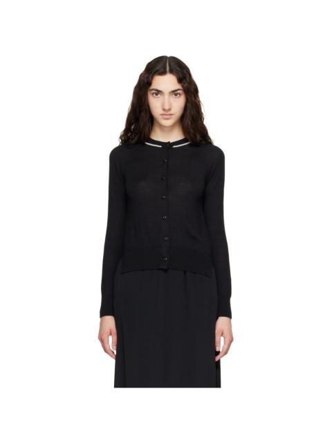 Simone Rocha Black Classic Merino Silk Cardigan