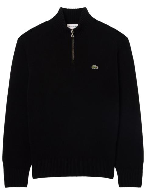 LACOSTE HIGH-NECK WOOL SWEATER WITH ZIP