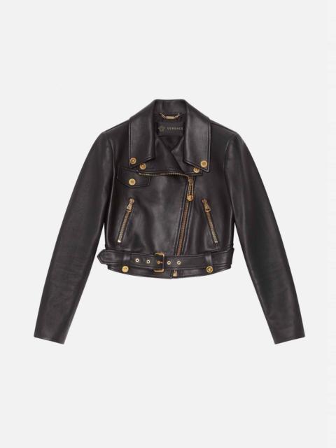 VERSACE Nappa Leather Biker Jacket