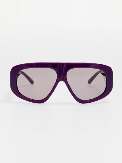 LINDA FARROW Milano Sunglasses in Mauve