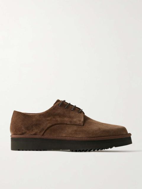 Grenson Byron Webbing-Trimmed Suede Derby Shoes