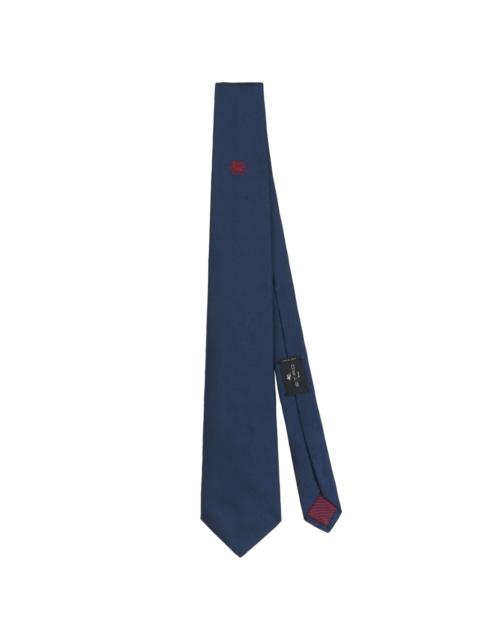 Pegaso logo-embroidered silk tie