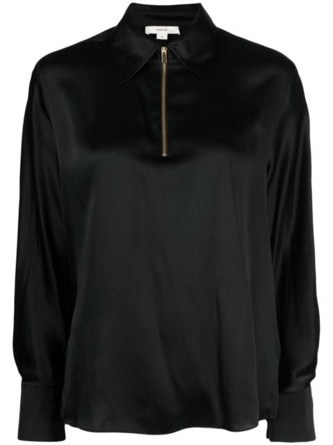 Vince silk long-sleeve blouse