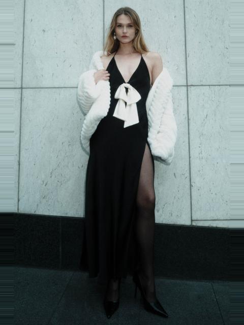 BARDOT Lavina Bow Halter Dress In Black