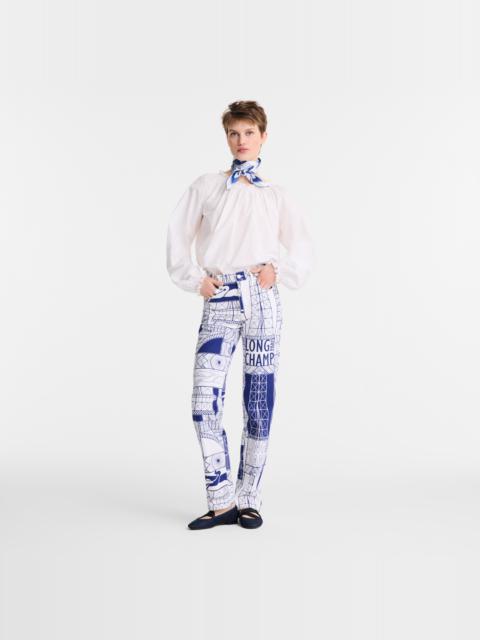 Longchamp Trousers Navy - Printed cotton