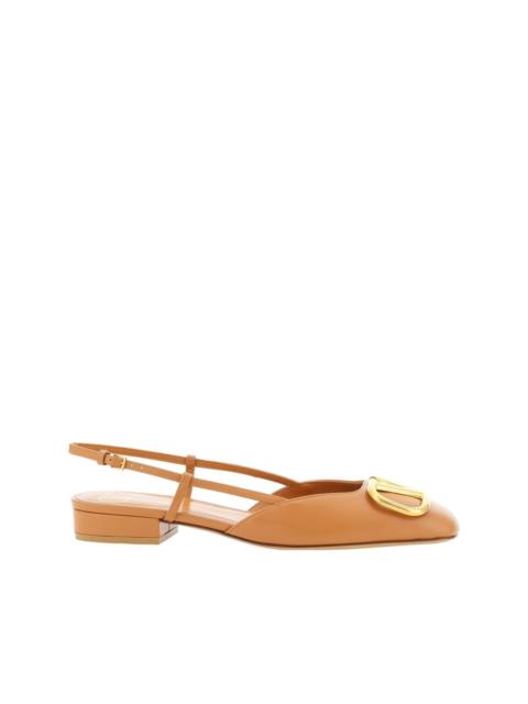 Valentino VLogo leather slingback ballerina shoes