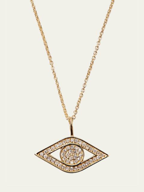 SYDNEY EVAN 14k Yellow Gold Small Diamond Evil Eye Necklace