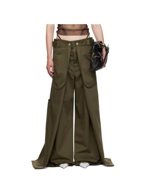 Jean Paul Gaultier Khaki Shayne Oliver Edition 'The Wrap' Trousers