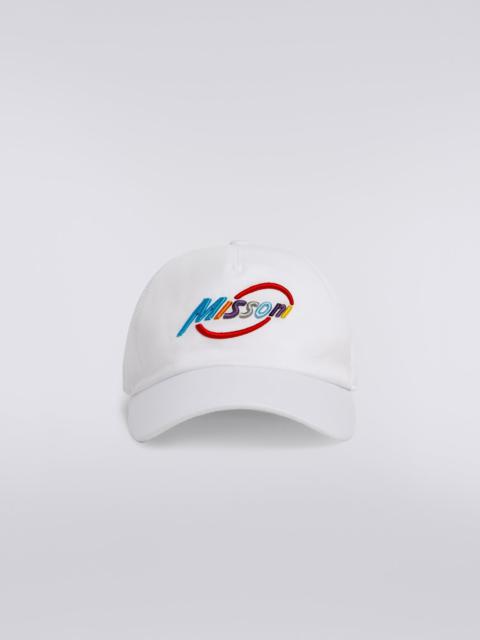 Missoni Cotton visor hat with multicoloured logo lettering