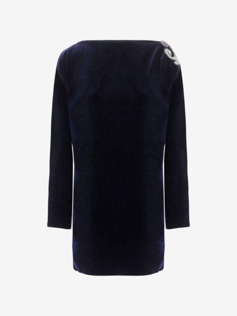 VERSACE embroidered velvet mini dress