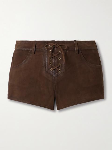 Isabel Marant Vanel Lace-up Suede Shorts