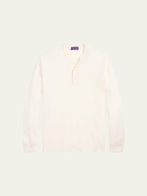 Ralph Lauren Men's Cotton and Mulberry Silk Henley Shirt