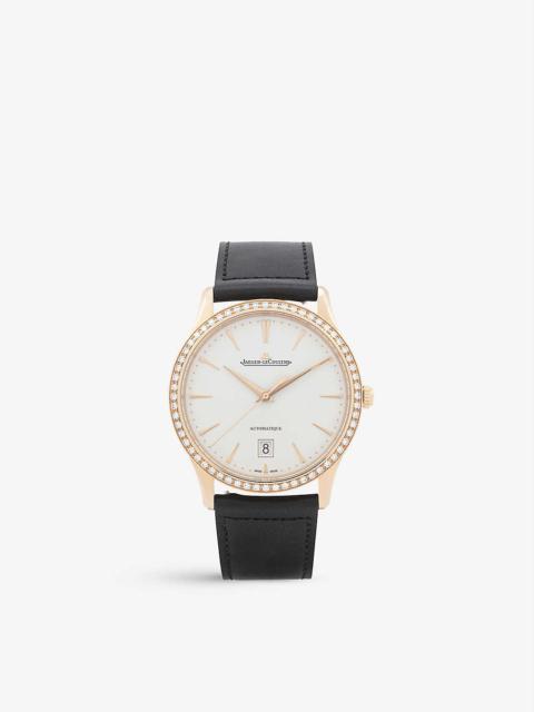 Q1232501 Master Ultra Thin rose-gold, 0.85ct diamond and calfskin-leather watch