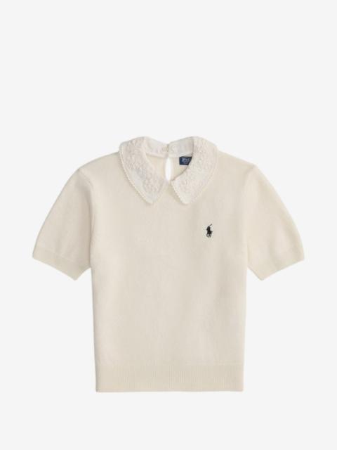 Polo Ralph Lauren lace-collar wool T-shirt