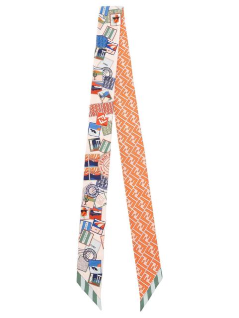 FENDI MULTICOLOR PRINTED SILK BANDEAU