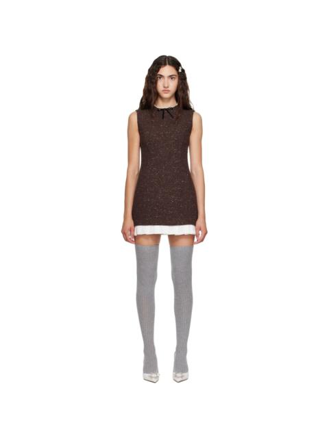 SHUSHU/TONG Brown Sleeveless Slim-Fit Minidress