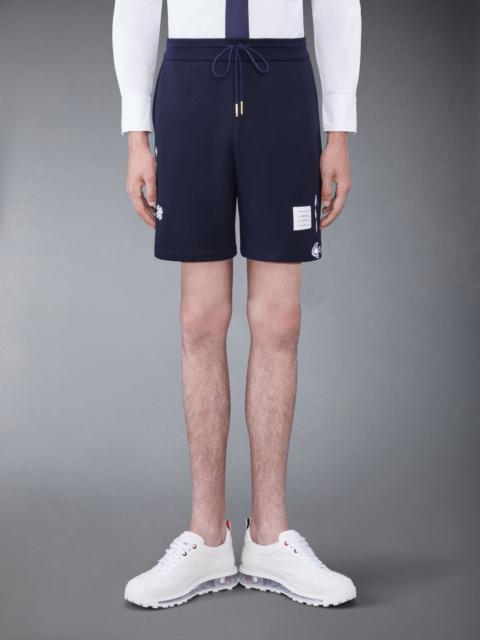 embroidered cotton track shorts