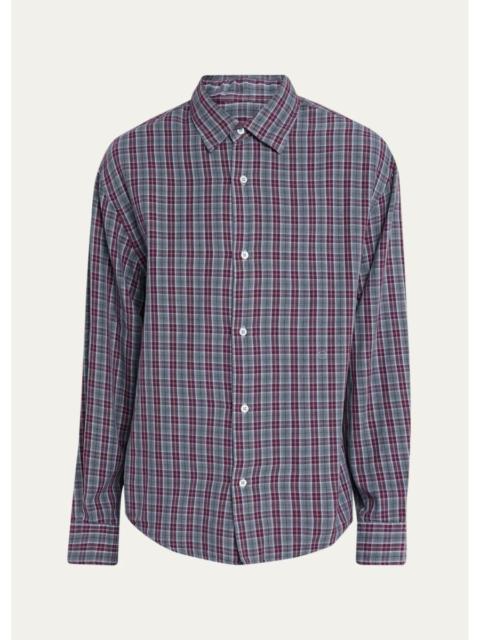 massimo alba Men's Plaid Cotton Button-Front Shirt