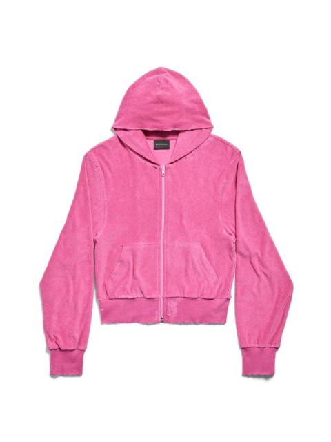 Women's Bb Motel Zip-up Hoodie Fitted in Dark Pink