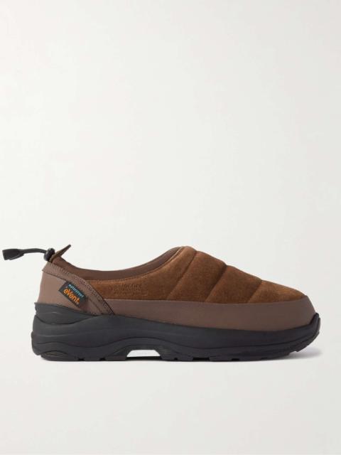 Suicoke Pepper-Sev Leather-Trimmed Quilted Suede Slip-On Sneakers