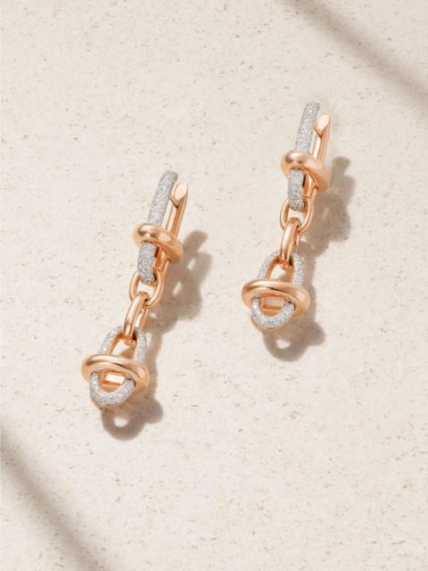 Pomellato Iconica 18-karat rose and rhodium-plated white gold diamond earrings Gold