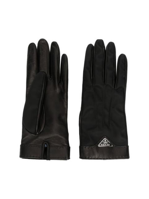 Prada triangle logo gloves