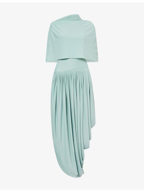 deme Penelope Draped Stretch-Woven Maxi Dress