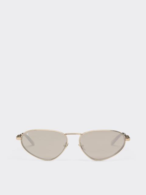Ferrari Gold-coloured metal sunglasses with white lenses with a gold mirror finish