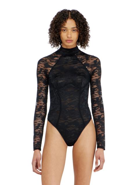 Diesel BODYSUIT IN NYLON LACE WITH OPEN BACK