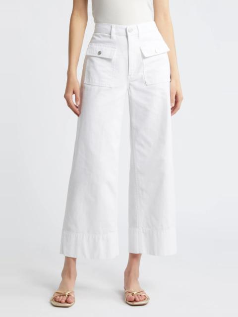 FRAME The '70s Patch Pocket Ankle Wide Leg Twill Pants