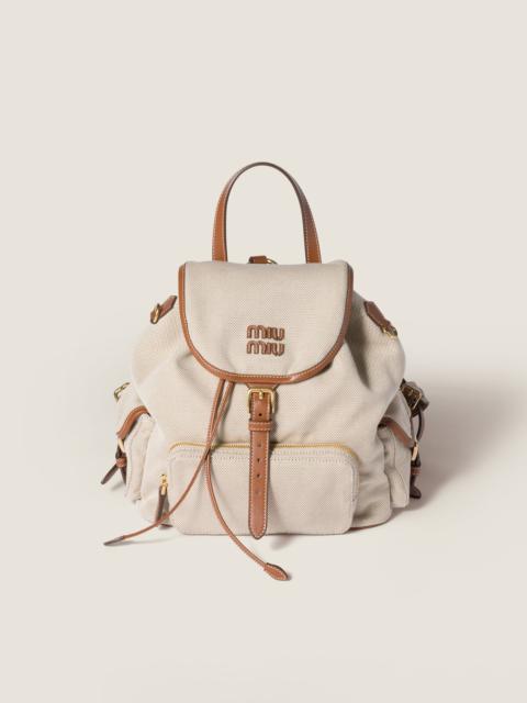 Canvas and leather backpack