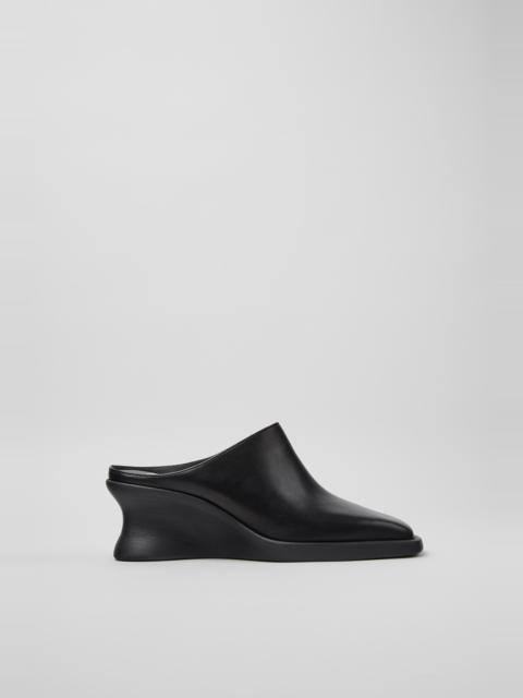 CAMPER Louise Black Leather Semi-Open Shoes for Women.
