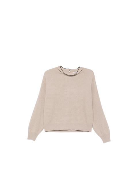 Brunello Cucinelli MONILI COLLAR SWEATER