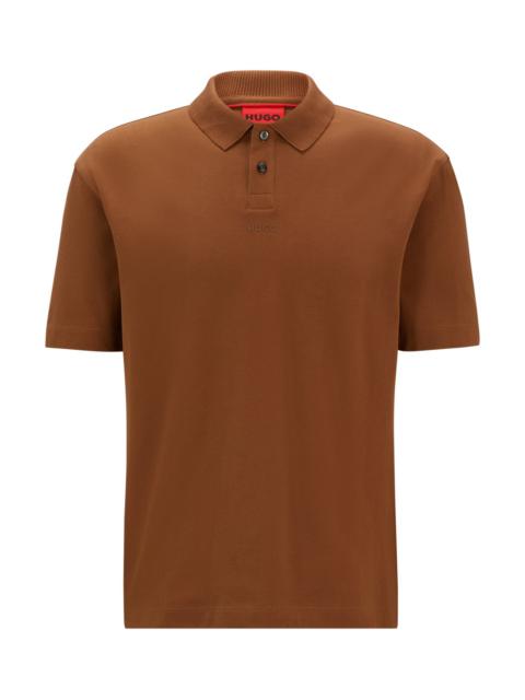 HUGO COTTON-PIQUÉ POLO SHIRT WITH LOGO PRINT