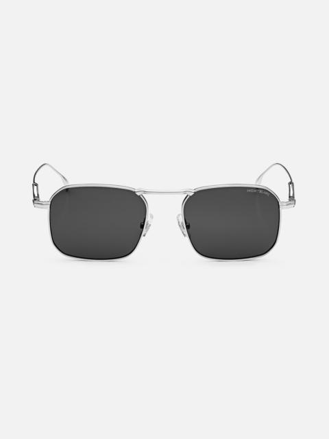 Montblanc Squared Sunglasses with Silver-Colored Metal Frame