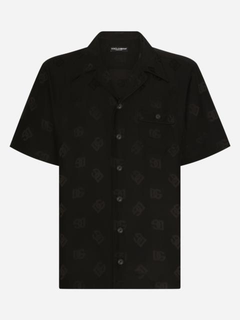 Dolce & Gabbana Silk jacquard Hawaiian shirt with DG Monogram