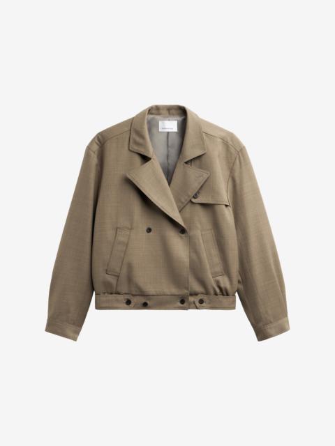 The Frankie Shop Rillan Double-Breasted Blouson Jacket - Taupe Melange
