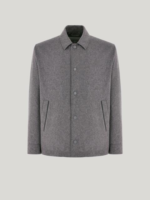 GRAY MÉLANGE LINED CASHMERE BLEND OVERSHIRT WITH MEMBRANE