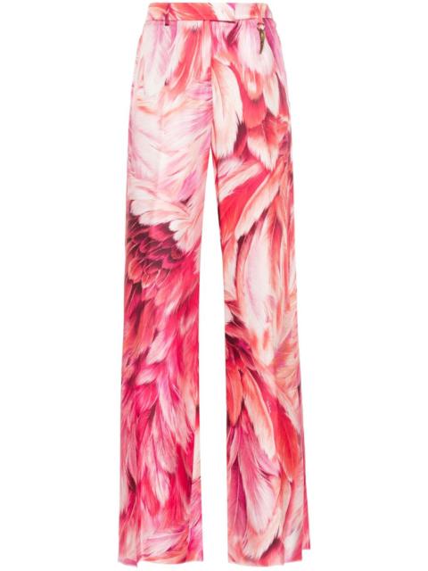 Roberto Cavalli plumage-print palazzo pants