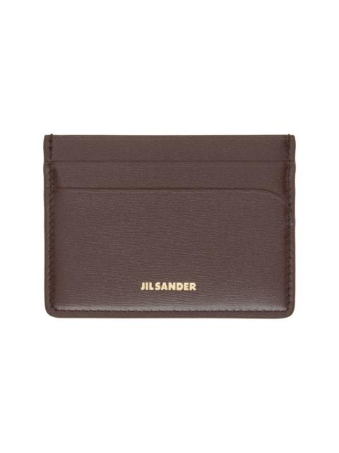 Jil Sander Brown Curve Card Holder