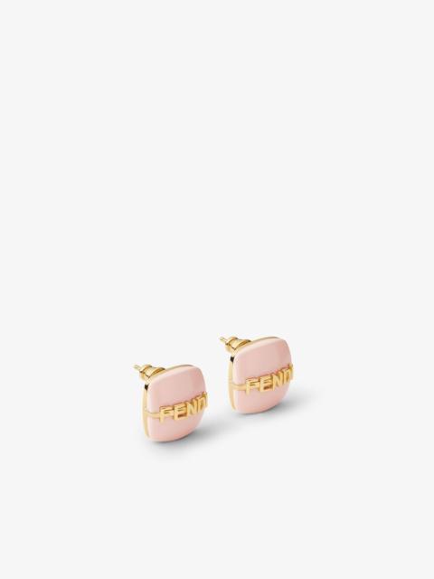 FENDI Fendigraphy Earrings Pastel pink and gold-colored metal earrings