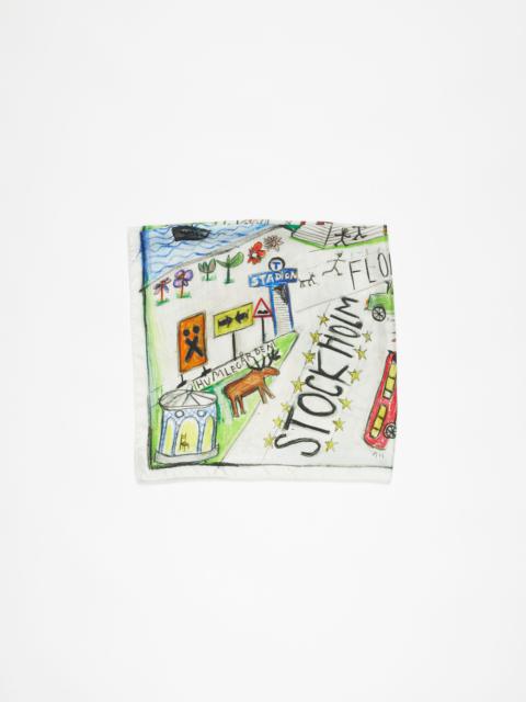 Acne Studios Print silk scarf - Multicolor