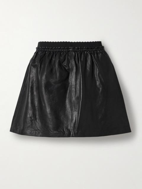 Sea Lucie Crinkled-leather Mini Skirt