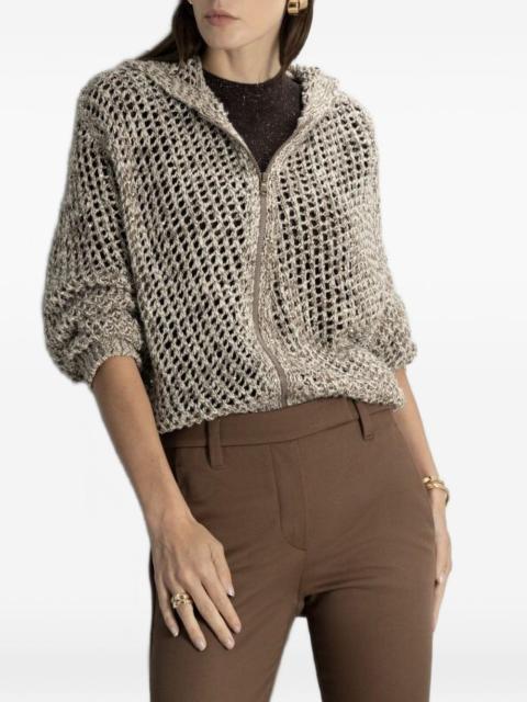 Brunello Cucinelli sequin-embellished hooded cardigan