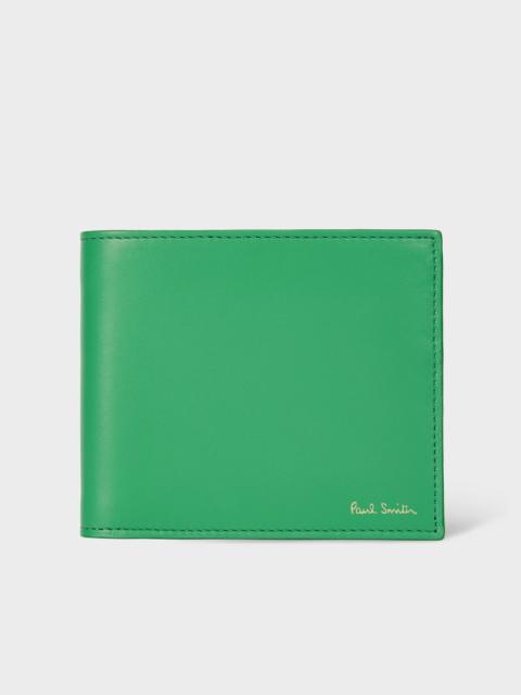 Paul Smith Green Leather 'Signature Stripe' Interior Billfold Wallet