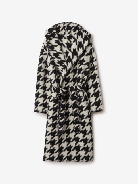 Houndstooth Wool Robe