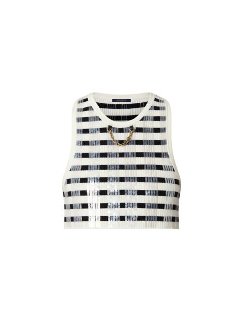 Louis Vuitton Sequin Stripes Knit Crop Top